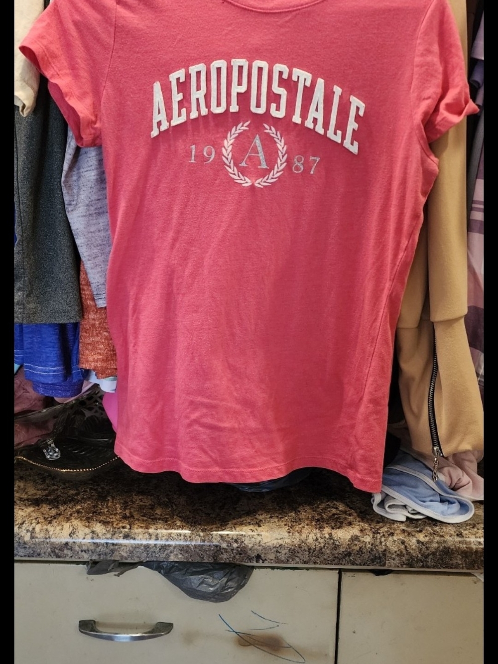 Aeropostale Men's Crewneck Tee in Coral